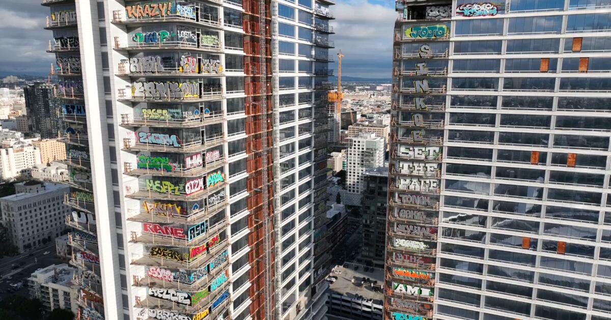 What happens to graffiti-covered Oceanwide Plaza towers in downtown L.A.